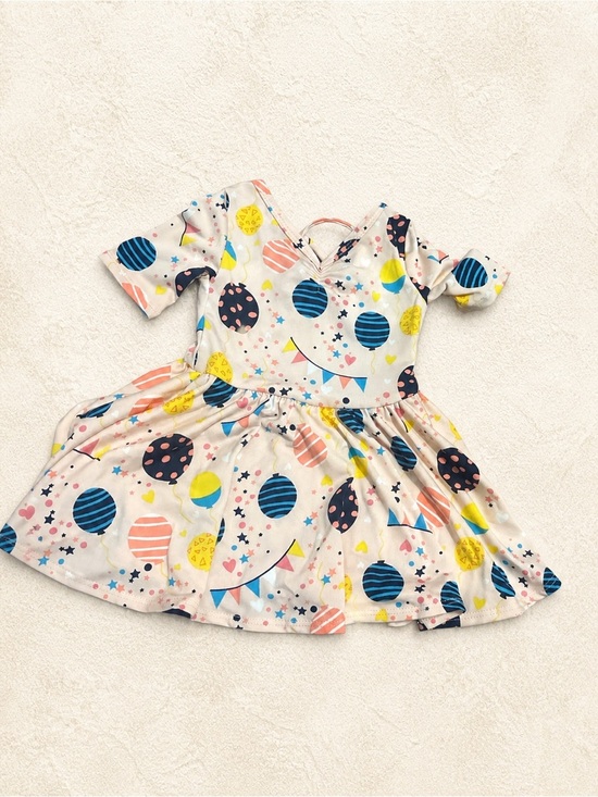 dotdotsmile Other - DotDotSmile -Cream Balloon-Print Girls' Party Dress - Unbranded
